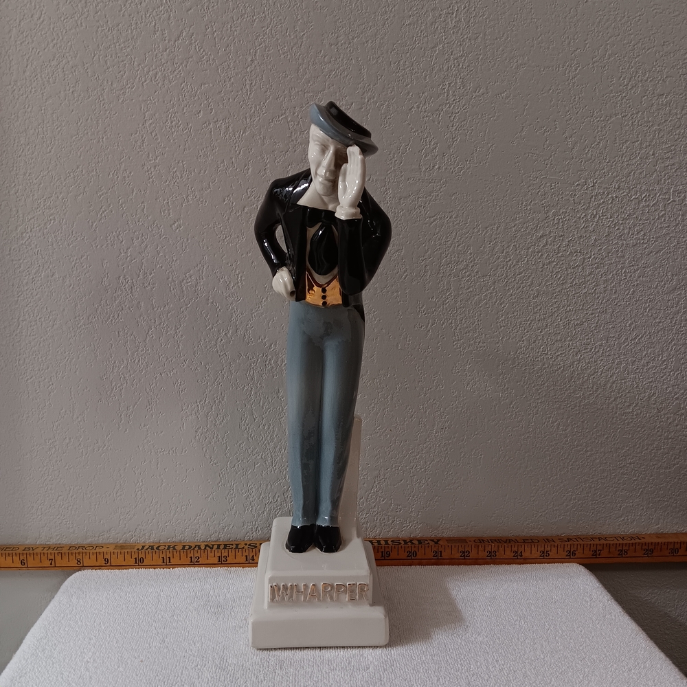 Harper Ceramic Figurine - Black, Gold, and Gray